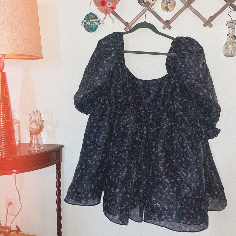 Selkie 80’s Ditsy Floral Puff Dress NWT sz 1x